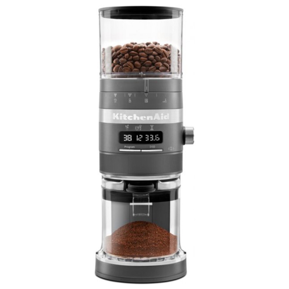 Кофемолка KitchenAid Artisan серый угол 5KCG8433EDG
