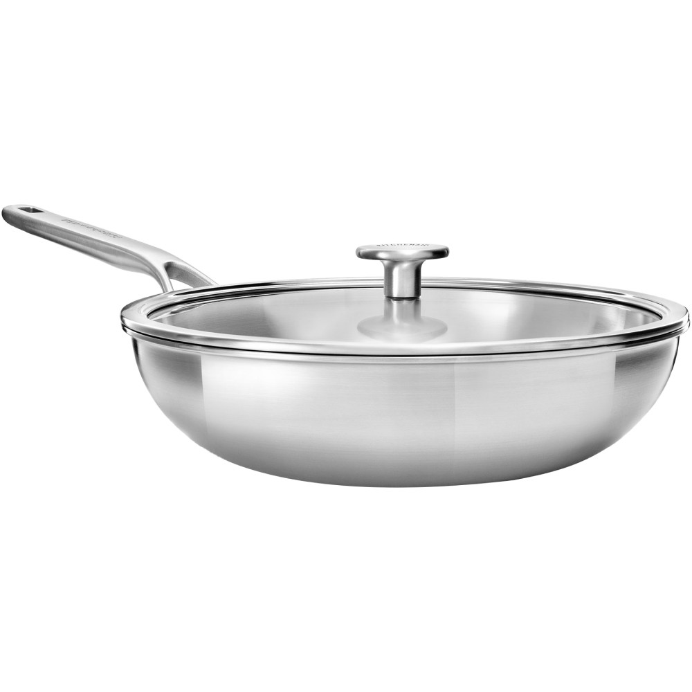 Сковорода Вок с крышкой KitchenAid Multiply Stainless Steel 28 см 3,5л CC003254-001