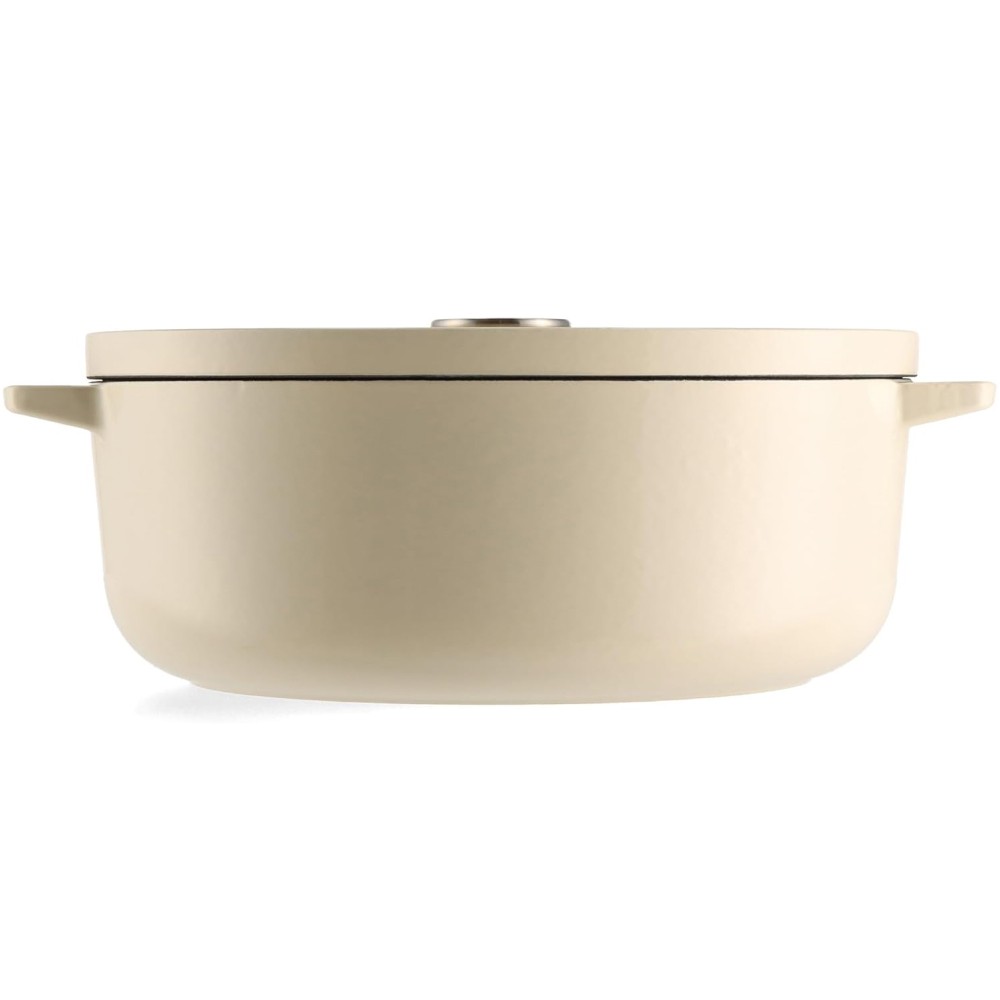 Утятница чугунная с крышкой KitchenAid Cast Iron 5,6 л миндальный крем CC006062-001
