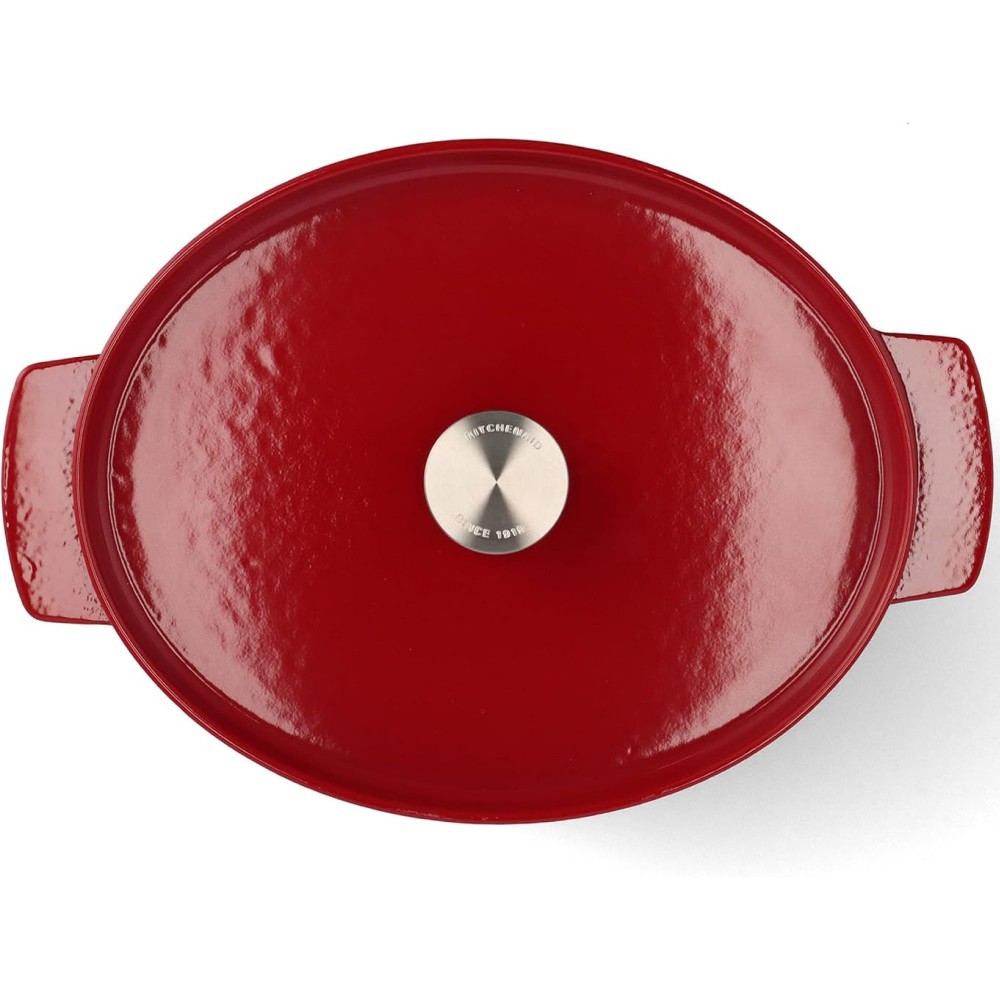 Утятница чугунная с крышкой KitchenAid Cast Iron 5,6 л красная CC006063-001