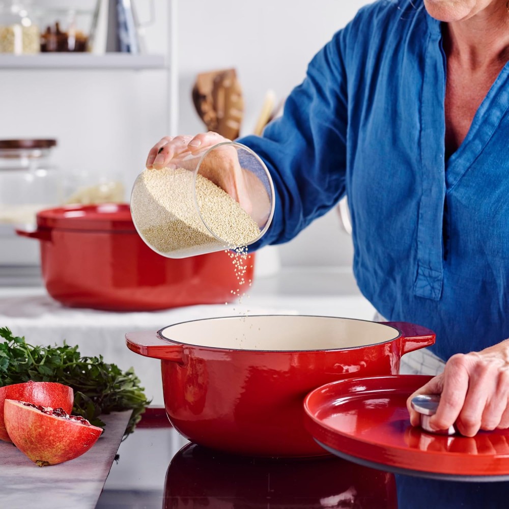 Утятница чугунная с крышкой KitchenAid Cast Iron 5,6 л красная CC006063-001