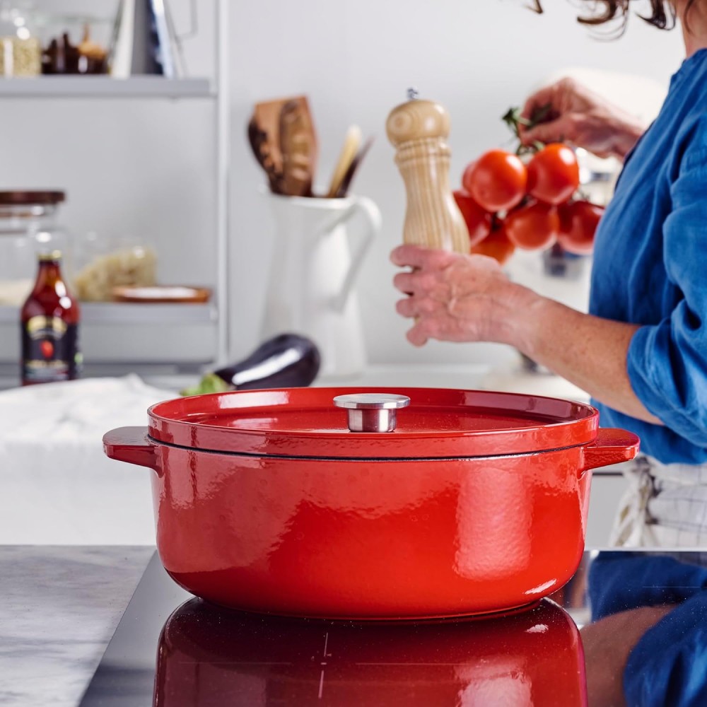 Утятница чугунная с крышкой KitchenAid Cast Iron 5,6 л красная CC006063-001