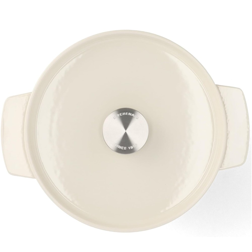 Кастрюля чугунная с крышкой KitchenAid Cast Iron 3,3 л миндальный крем CC006056-001
