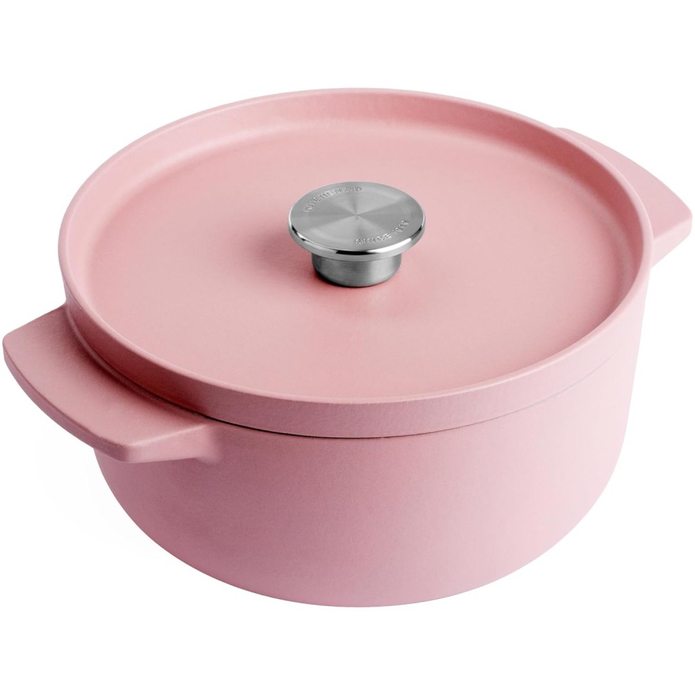 Кастрюля чугунная с крышкой KitchenAid Cast Iron 3,3 л сухая роза CC007430-001