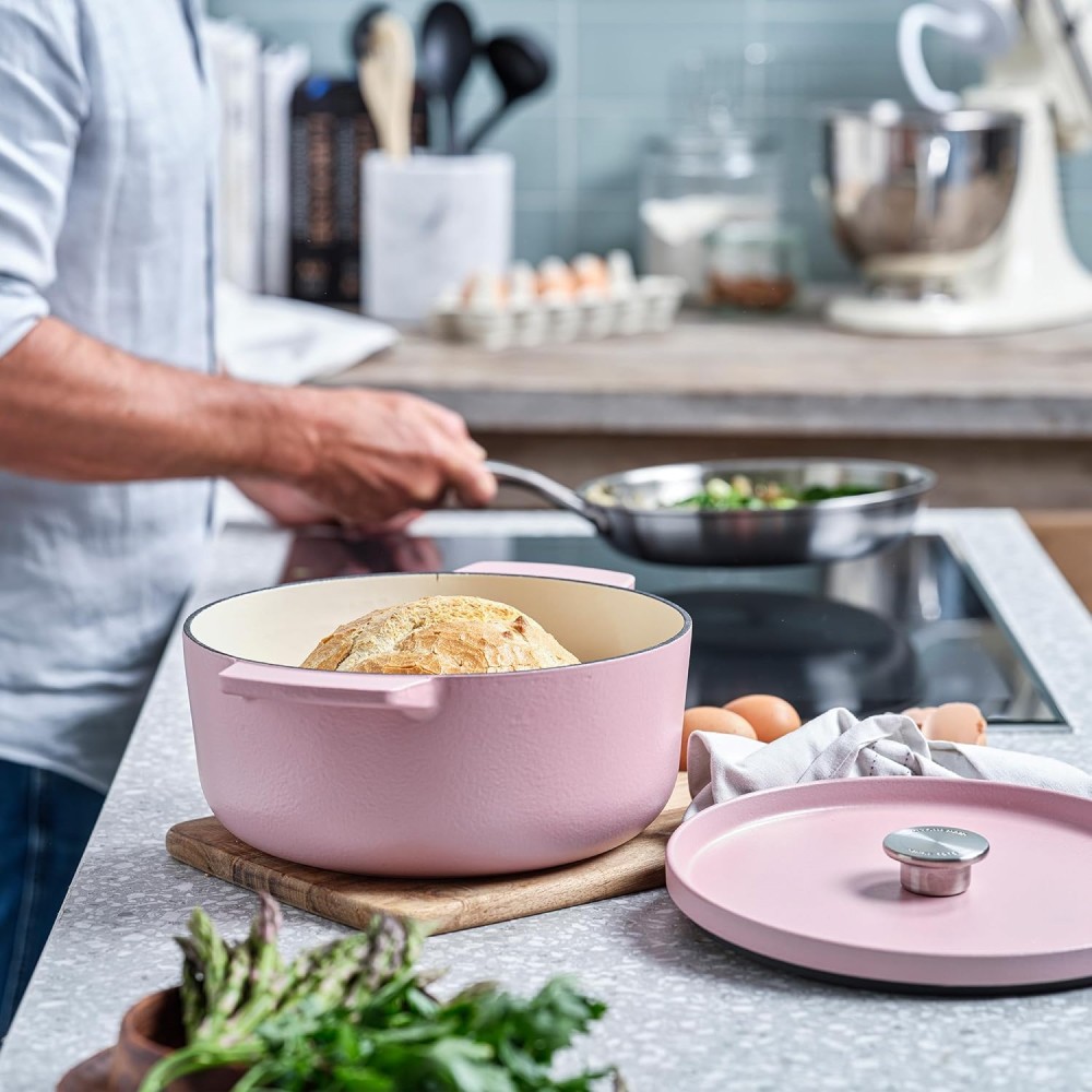 Кастрюля чугунная с крышкой KitchenAid Cast Iron 3,3 л сухая роза CC007430-001