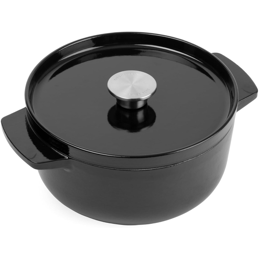 Кастрюля чугунная с крышкой KitchenAid Cast Iron 3,3 л черная CC006058-001
