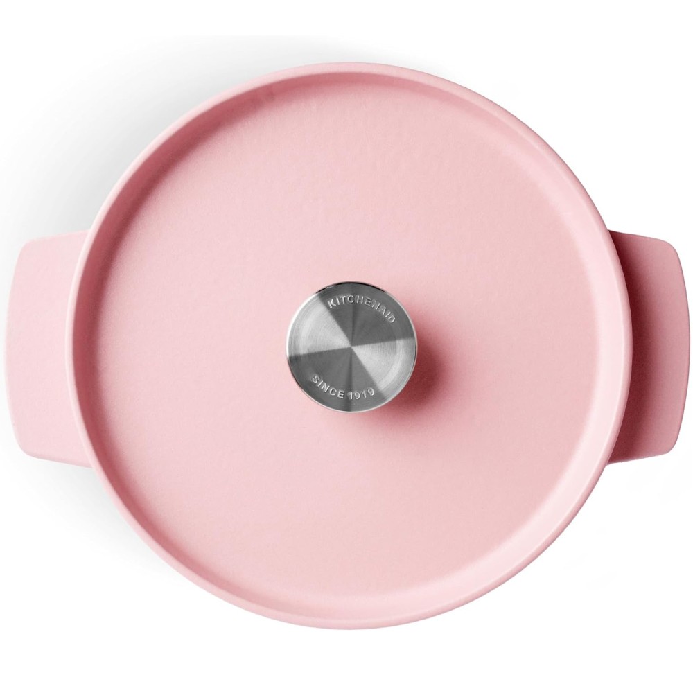 Кастрюля чугунная с крышкой KitchenAid Cast Iron 5,2 л сухая роза CC007431-001