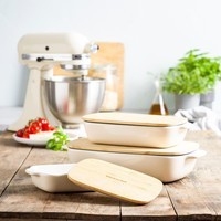 Форма для выпечки KitchenAid Stoneware с крышкой мигдальный крем 1,9 л CC006107-001