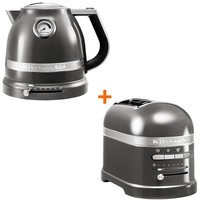 Комплект KitchenAid Artisan Электрочайник 1,5 л 5KEK1522EMS + Тостер 5KMT2204EMS