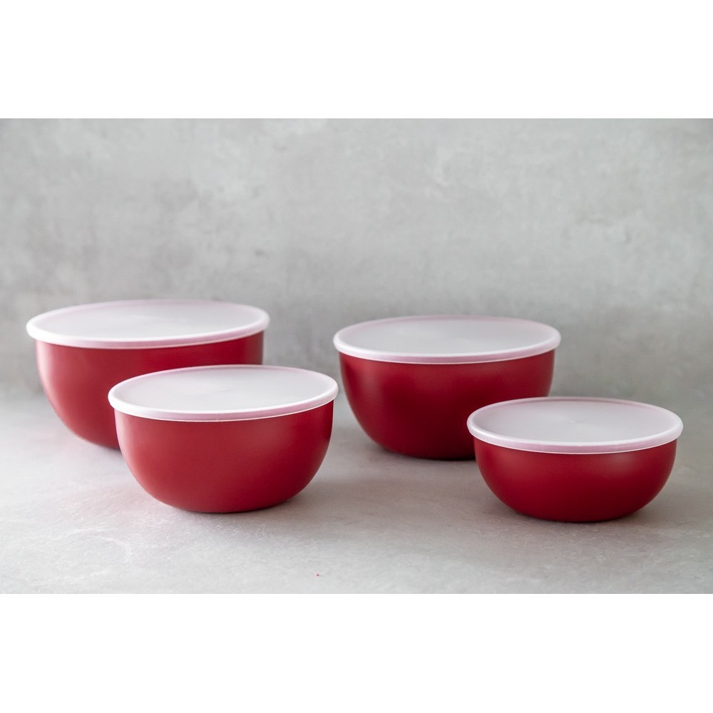 Набор мисок с крышками KitchenAid Universal 4 шт 355/591/828/1065 мл красный KQG176OSERE