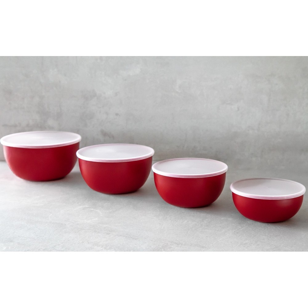 Набор мисок с крышками KitchenAid Universal 4 шт 355/591/828/1065 мл красный KQG176OSERE